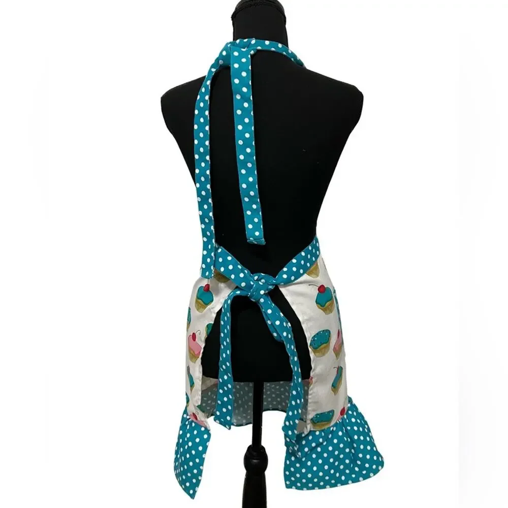 Colorful Cupcake Apron with Polka Dots OSFM